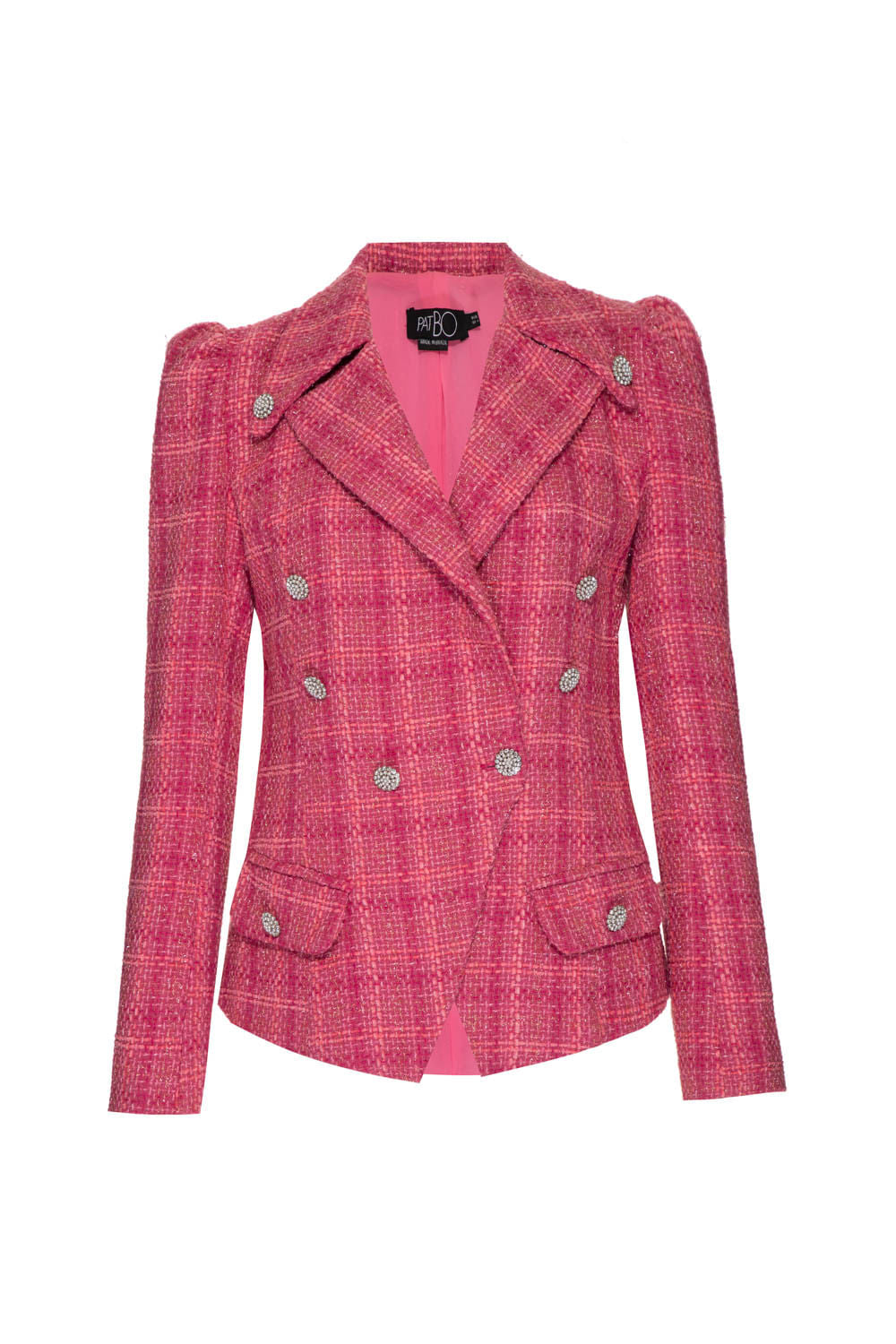 Blazer botÃµes tweed charlotte - mÃ£es rosa
