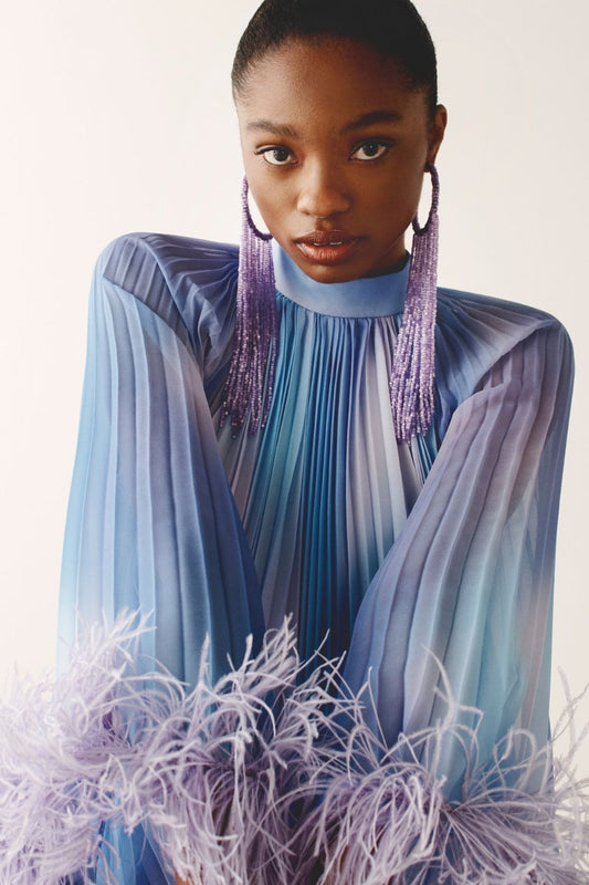 Blusa gola alta degradÃª cosmic rosa