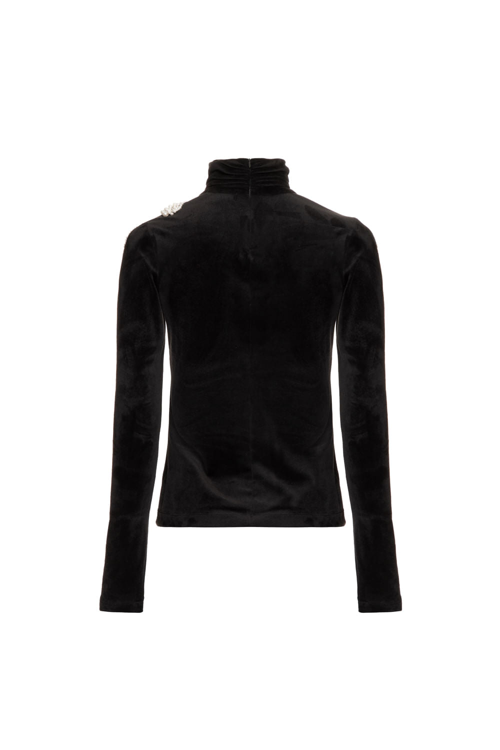 Blusa gola alta veludo babylon preto