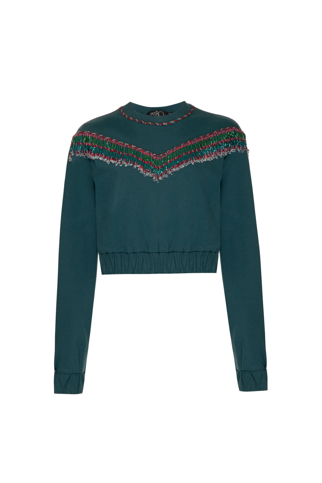 BLUSA BORDADA MANGAS MOLETOM LUCY - MÃES VERDE
