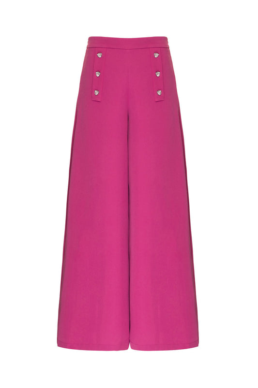 CALÇA PANTALONA CREPE EDIE FUCSIA