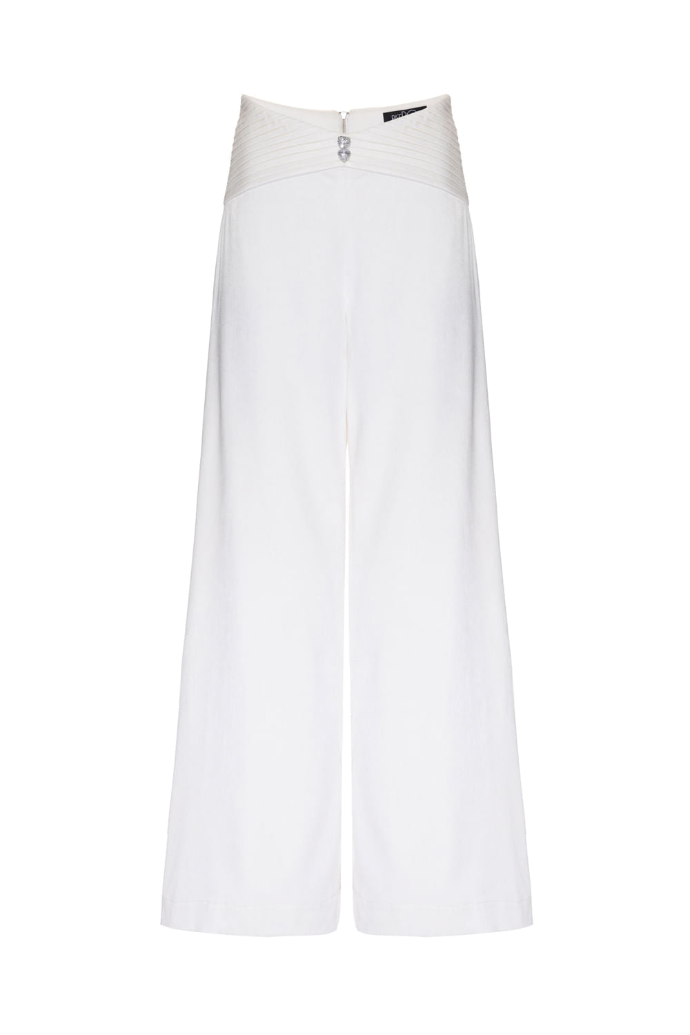 CALÇA AMPLA DRAPEADA CETIM RAMPLING OFF WHITE