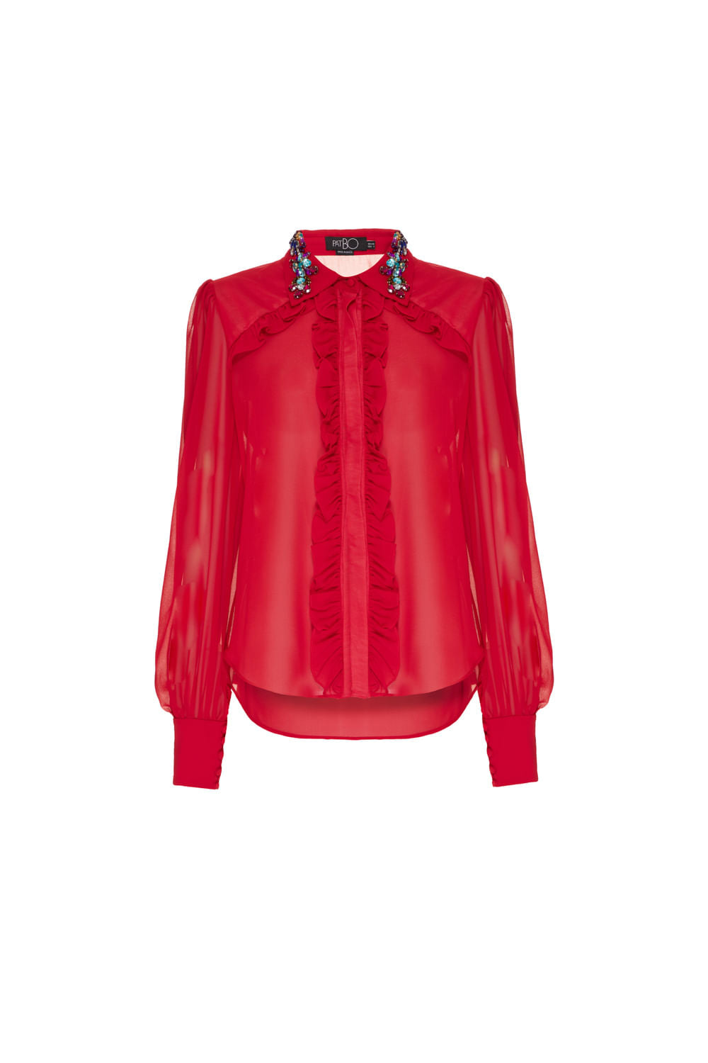 CAMISA BABADOS CHIFFON MIDNIGHT VINHO