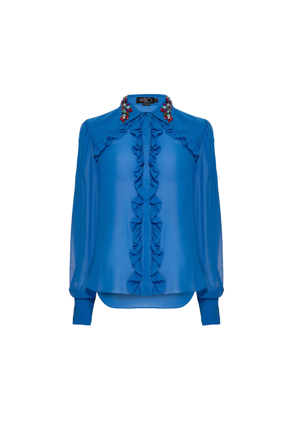 CAMISA BABADOS CHIFFON MIDNIGHT AZUL