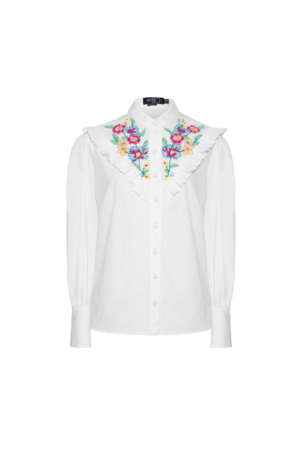 Camisa bordada tricoline spencer off white