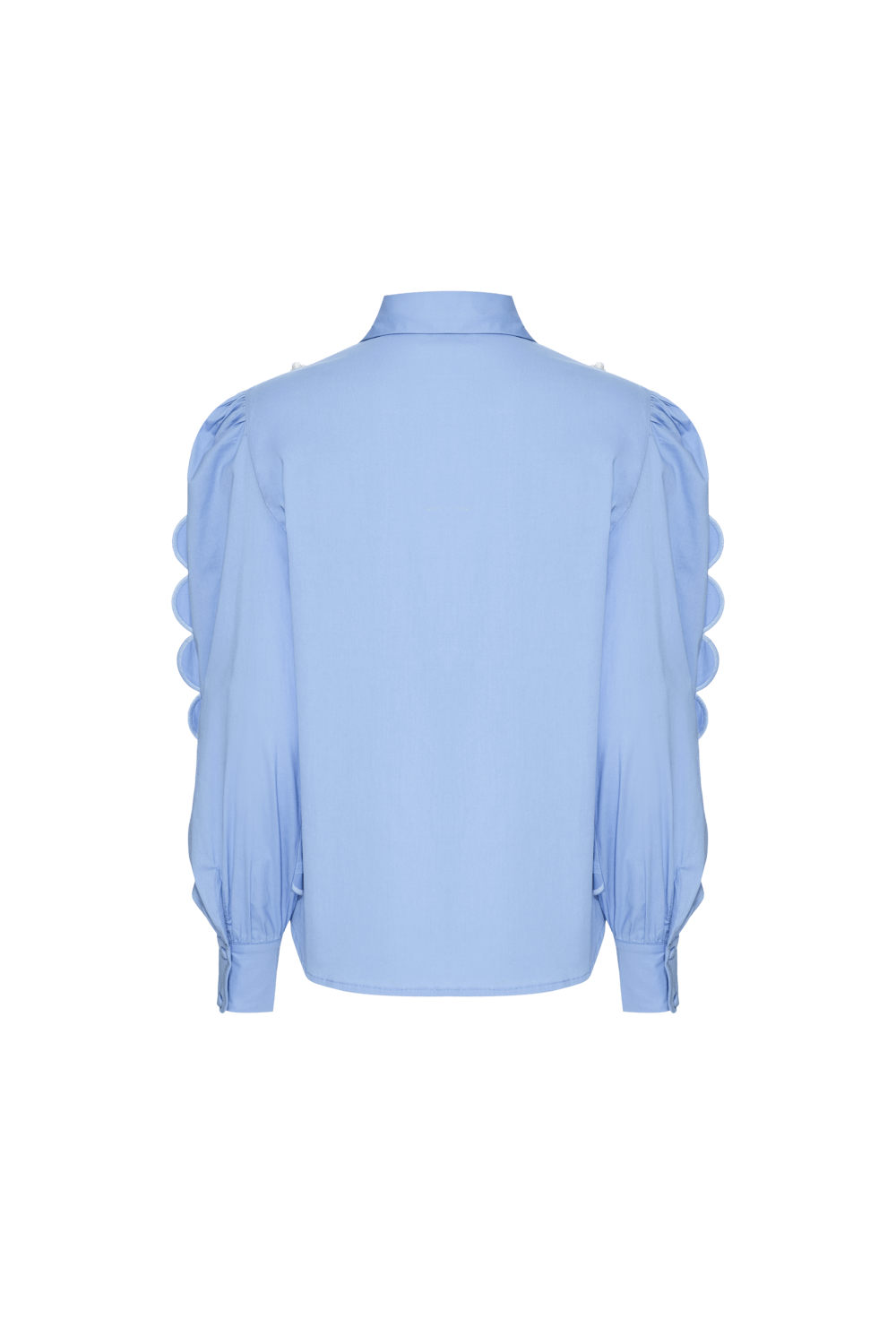 Camisa babado tricoline spencer azul