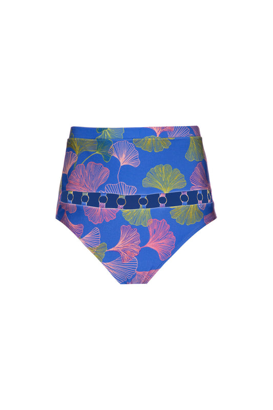 HOT PANTS VAZADOS LYCRA MEMORY LEAVES AZUL