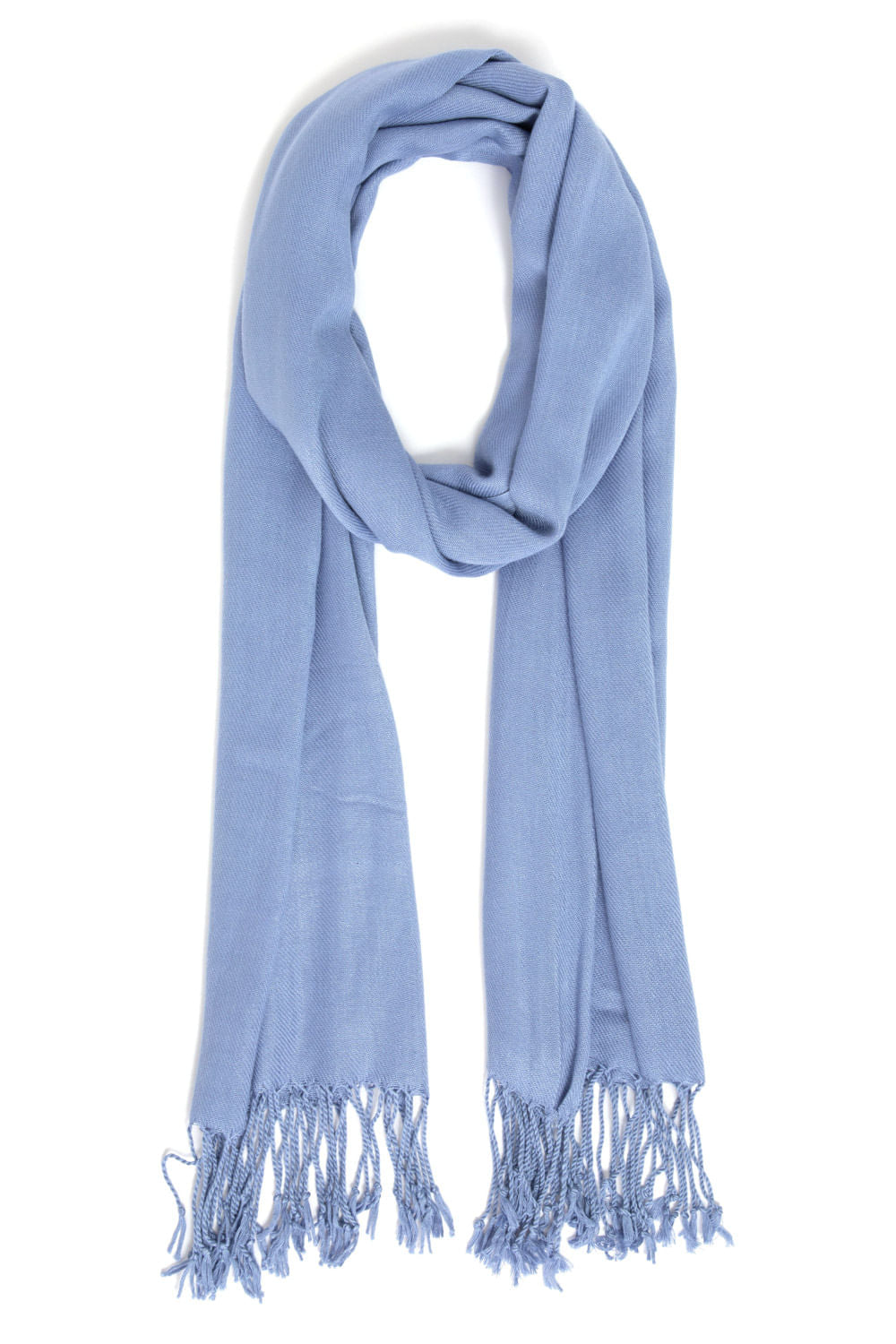 LENÇO PASHMINA FRANJAS AZUL JEANS