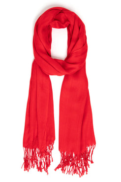 LENÇO PASHMINA FRANJAS CEREJA