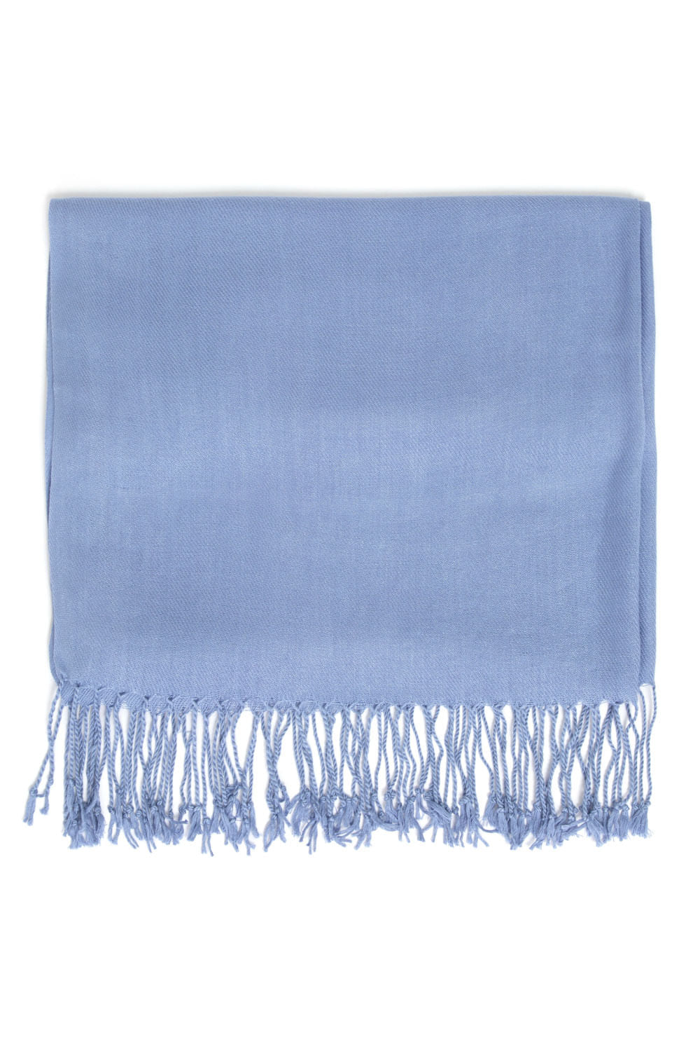 LENÇO PASHMINA FRANJAS AZUL JEANS