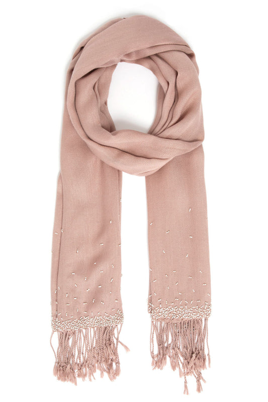 LenÃ§o pashmina bordado franjas pele