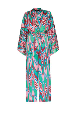 PIJAMA LONGO CETIM WAVES VERDE