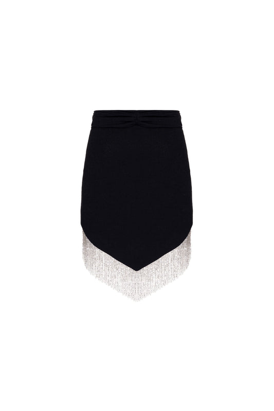 SAIA CURTA FRANJAS MALHA LUXOR SPY PRETO