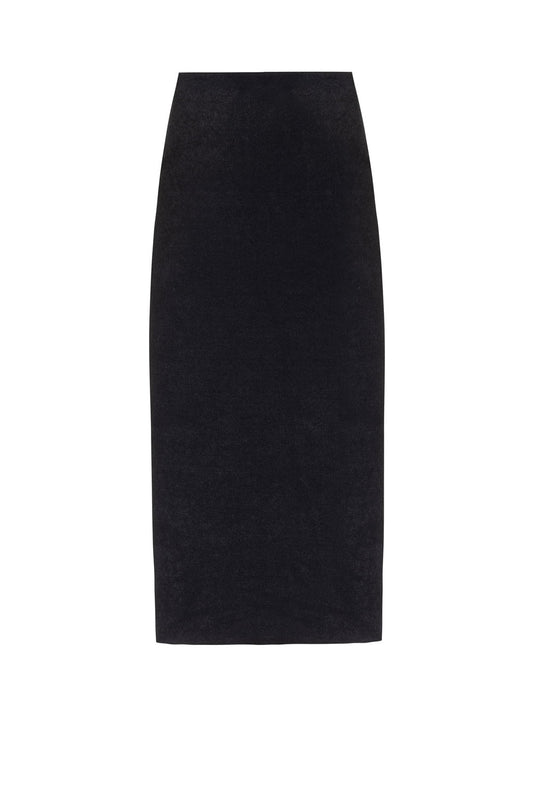 SAIA MÍDI MALHA LUXOR SPY PRETO