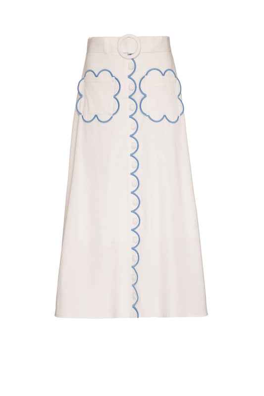 Saia bordado tricoline spencer off white