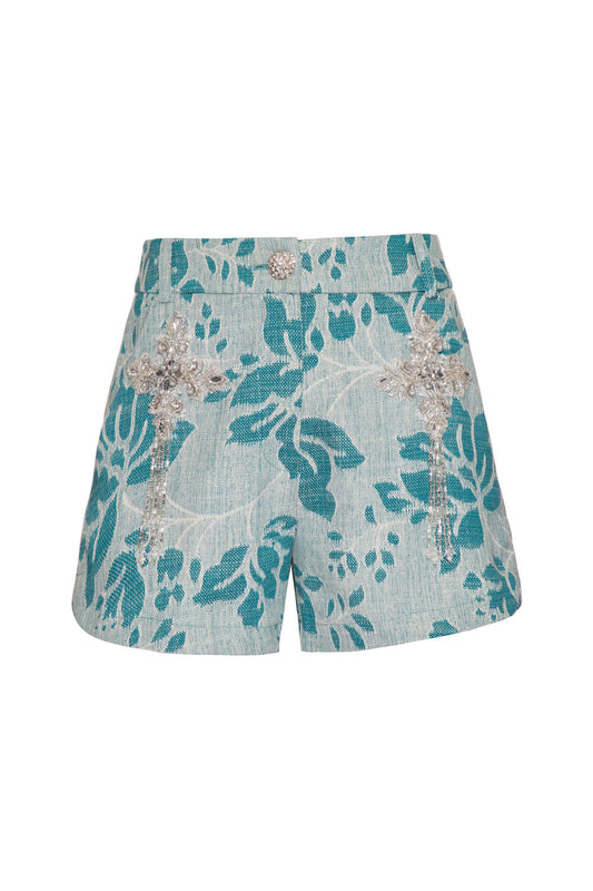 Short bordado jacquard benedetta verde