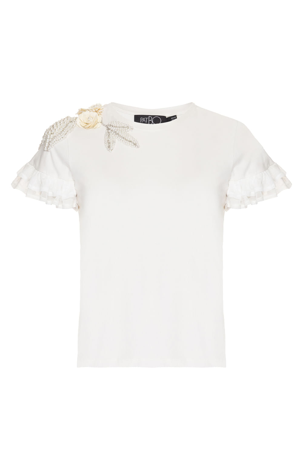 T-SHIRT MANGA BORDADO LINHA OFF WHITE