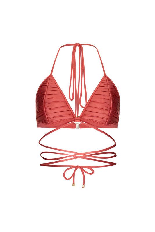 TOP BIQUÍNI CORDÕES LYCRA JOLIE CORAL