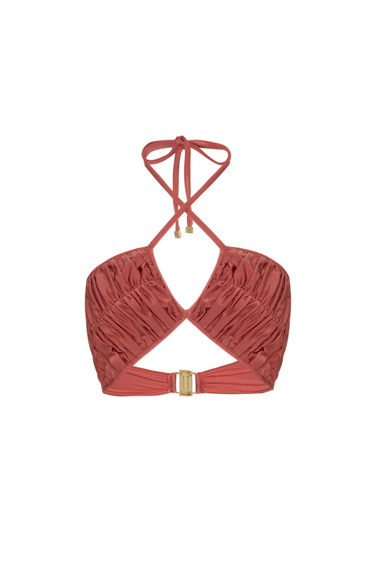 TOP BIQUÍNI PREGAS LYCRA JOLIE CORAL