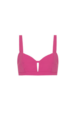 TOP CROPPED RECORTE CREPE EDIE FUCSIA