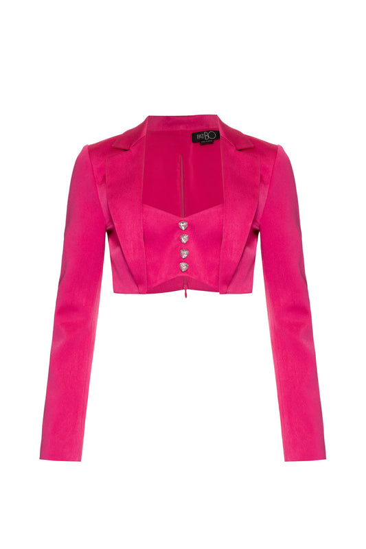TOP CROPPED MANGAS CETIM RAMPLING PINK