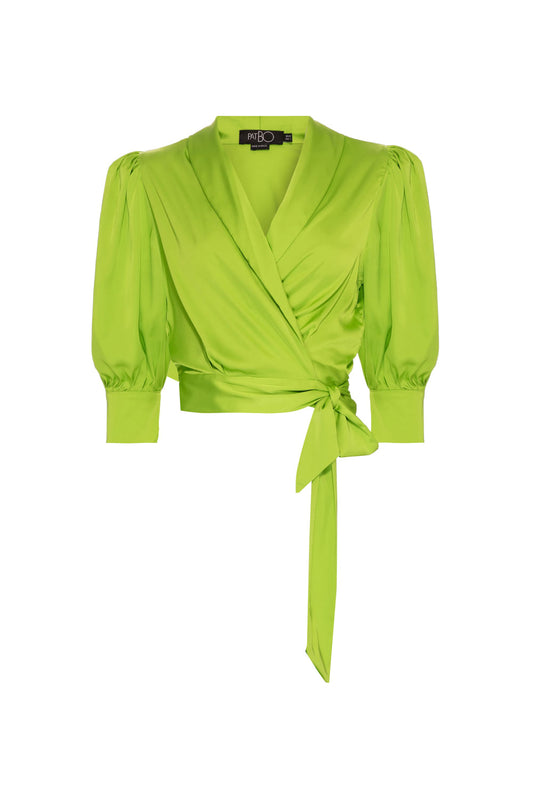 TOP CROPPED AMARRAÇÃO CETIM EUPHORIA VERDE