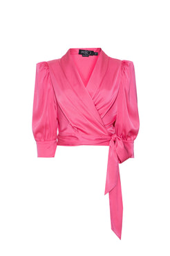 TOP CROPPED AMARRAÇÃO CETIM EUPHORIA ROSA