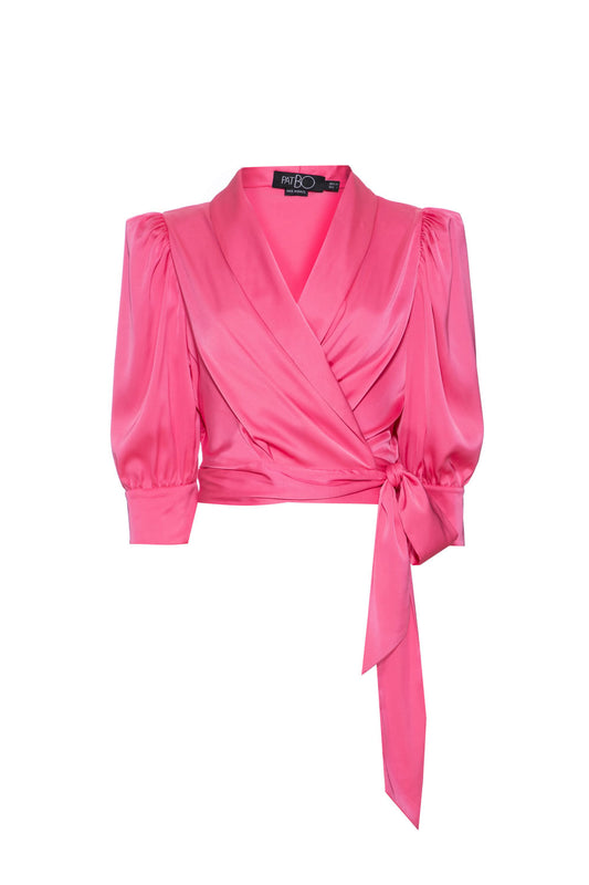 TOP CROPPED AMARRAÇÃO CETIM EUPHORIA ROSA