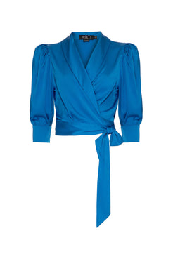 TOP CROPPED AMARRAÇÃO CETIM EUPHORIA AZUL