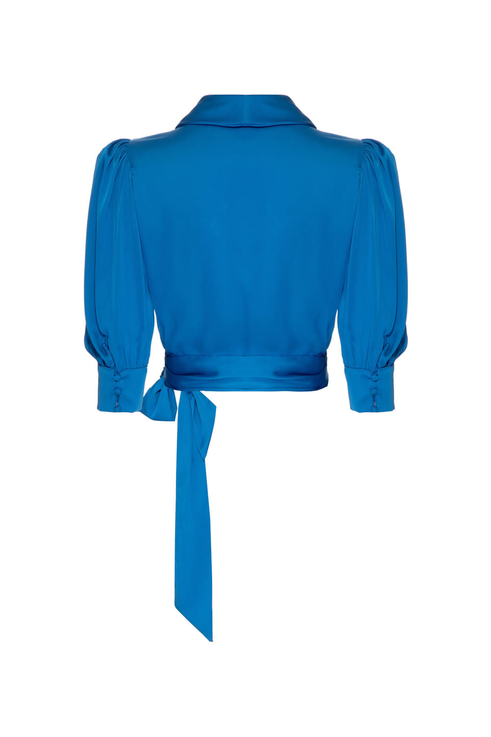 TOP CROPPED AMARRAÇÃO CETIM EUPHORIA AZUL