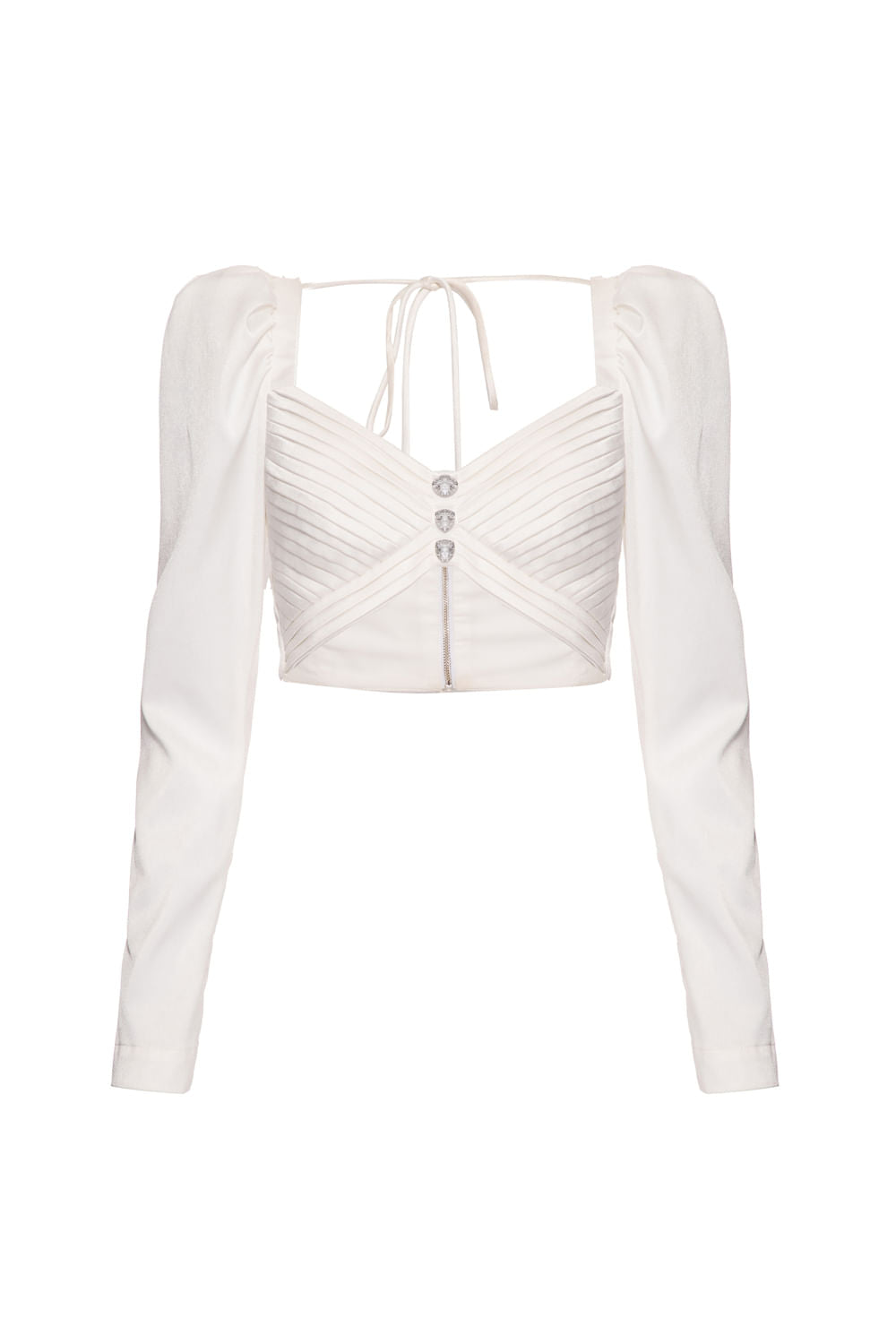 TOP CROPPED DRAPEADO CETIM RAMPLING OFF WHITE