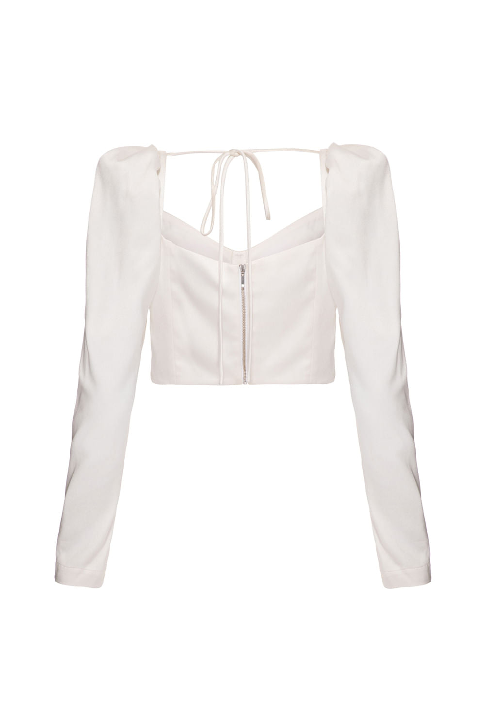 TOP CROPPED DRAPEADO CETIM RAMPLING OFF WHITE