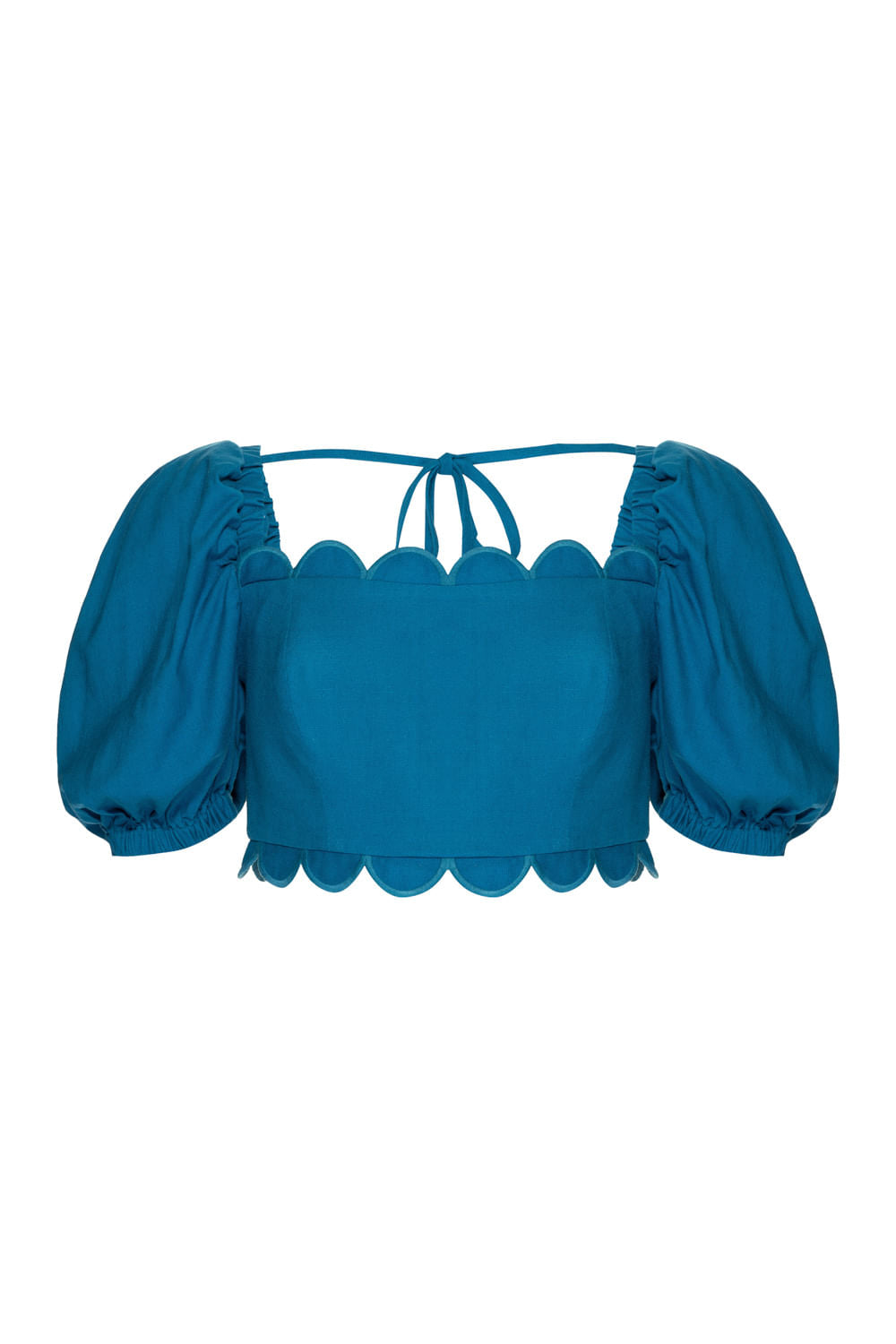 TOP CROPPED RECORTE LINHO NILO MATRON AZUL