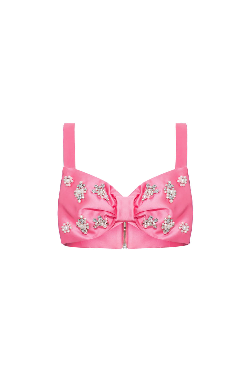 Top cropped laço bordado zibeline jocelyn rosa