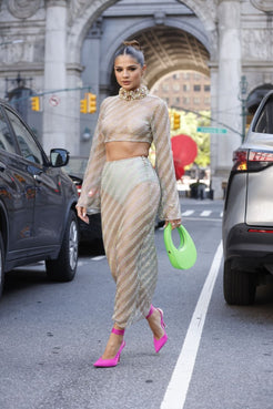 TOP CROPPED TELA STRASS VERDE