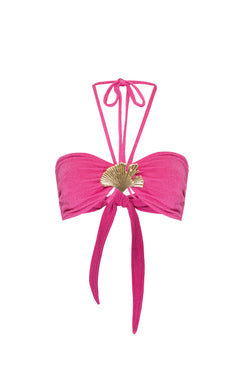 TOP BIQUÍNI FIVELA MALHA LUXOR SPY ROSA