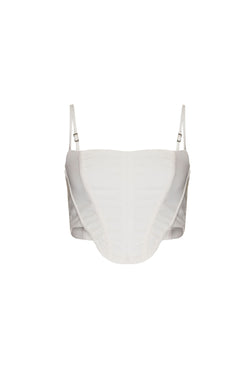 Top cropped crepe edie off white