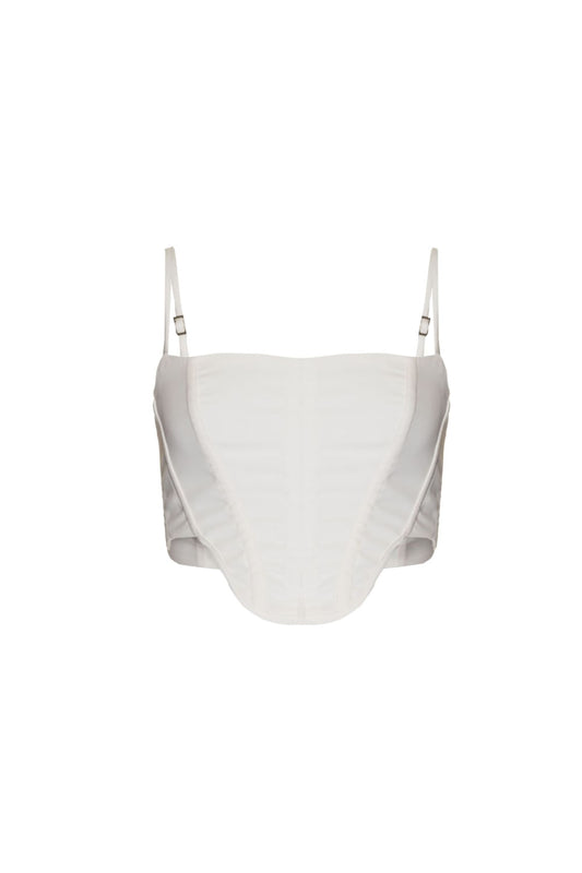 Top cropped crepe edie off white