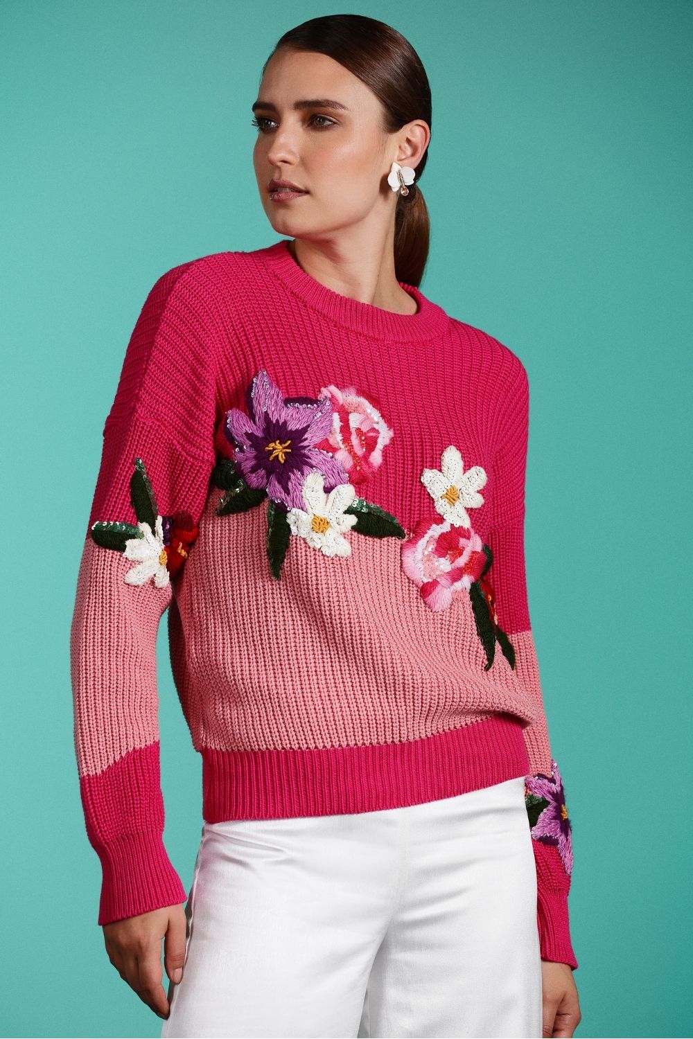 TRICOT BICOLOR MISS EMILY NUDE E ROSA CLARO