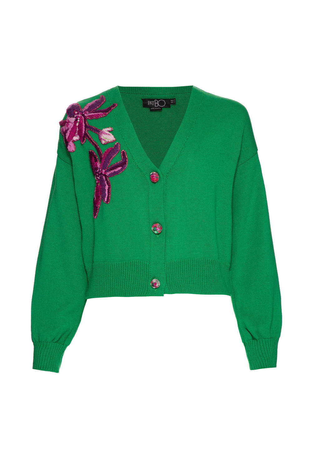 TRICOT BORDADO BOTÕES MISS EMILY VERDE