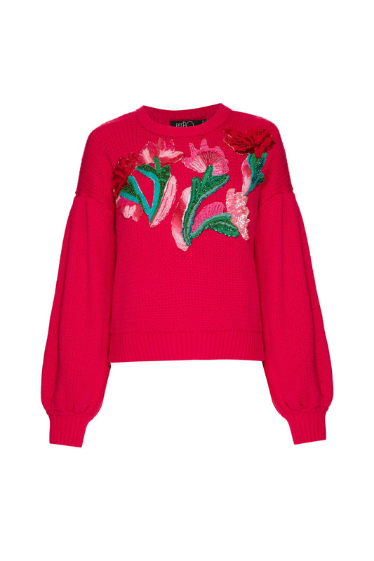 Tricot mangas miss emily - mÃ£es rosa