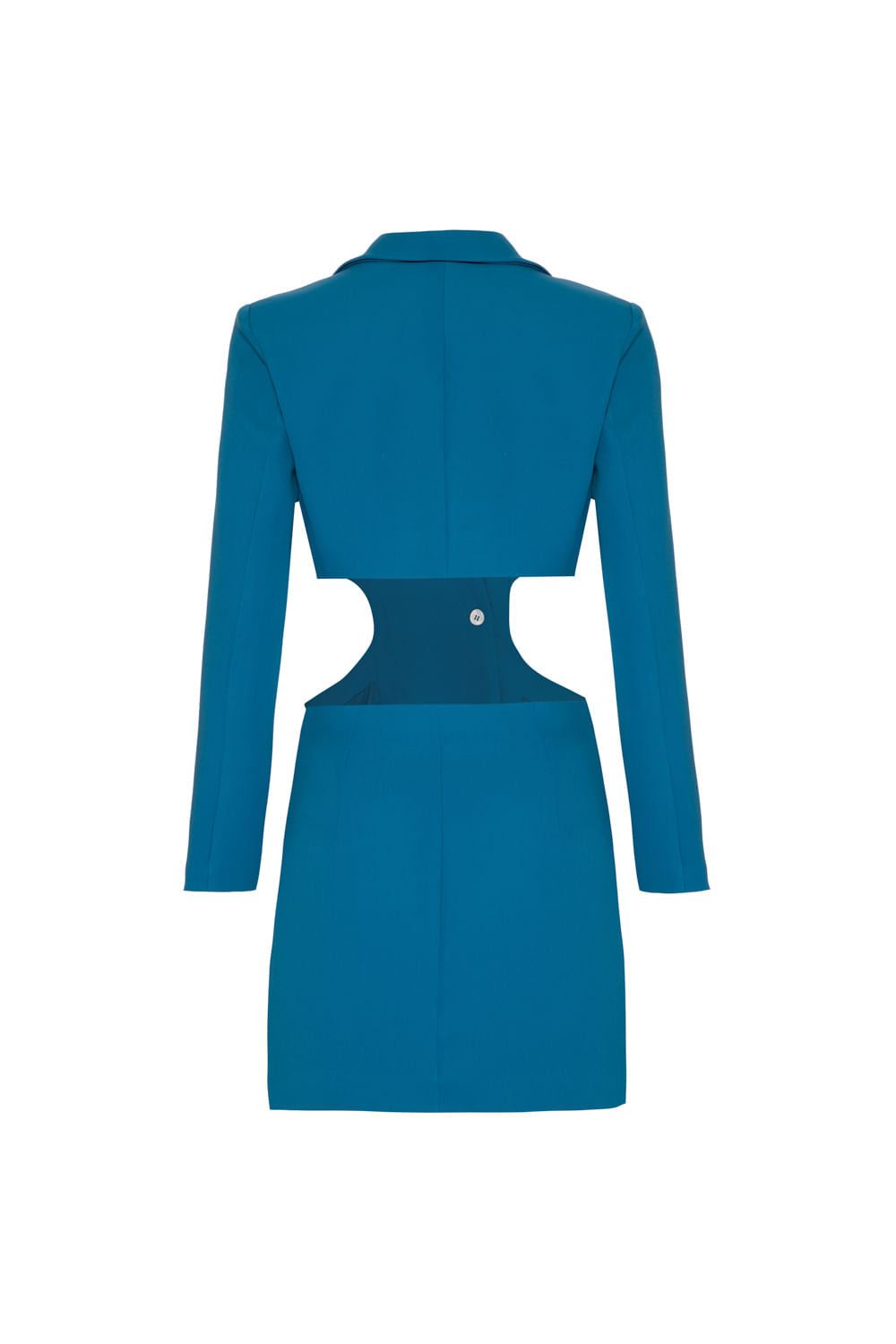 VESTIDO CURTO BOTÕES CREPE EDIE AZUL