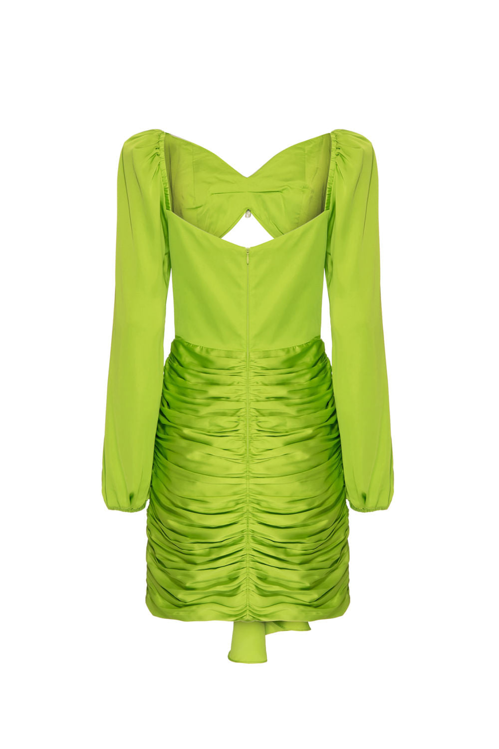 VESTIDO CURTO RECORTES CETIM EUPHORIA VERDE