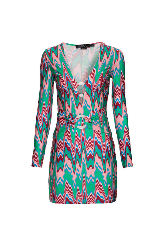 VESTIDO CURTO MANGA LONGA LYCRA WAVES VERDE