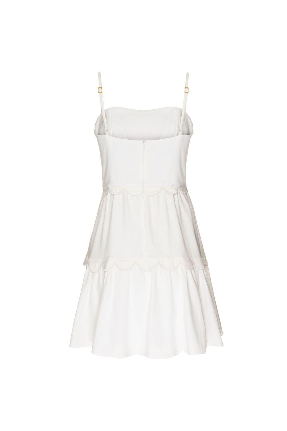 Vestido curto bordado linho nilo matron off white