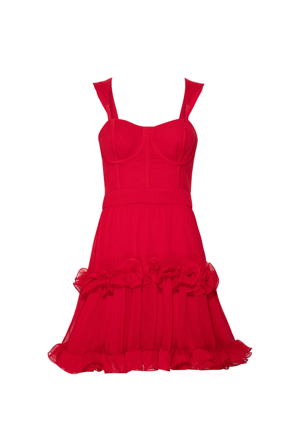 VESTIDO CURTO BABADOS SILKY SWEET LUCY VERMELHO