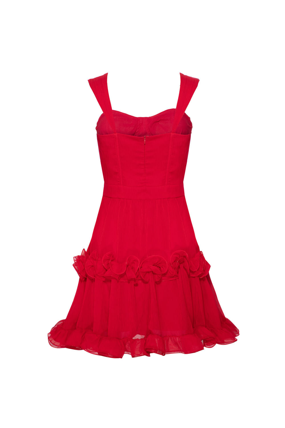 VESTIDO CURTO BABADOS SILKY SWEET LUCY VERMELHO