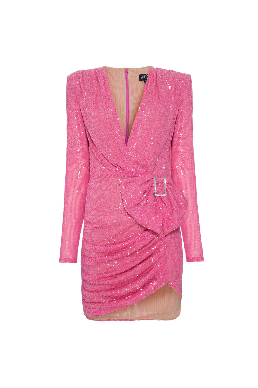 VESTIDO CURTO LAÇO PAETÊ DUCHESS ROSA