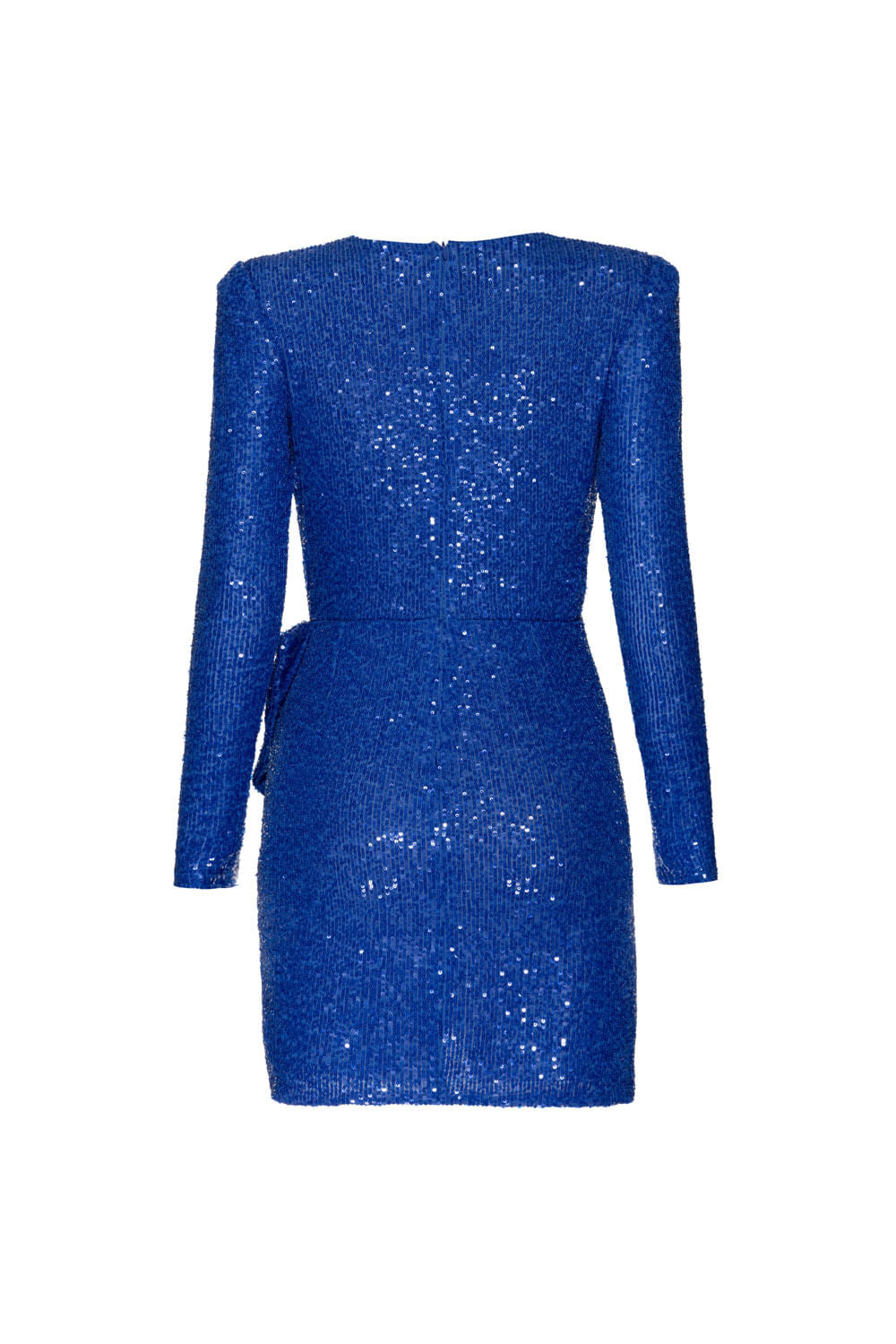 VESTIDO CURTO LAÇO PAETÊ DUCHESS AZUL