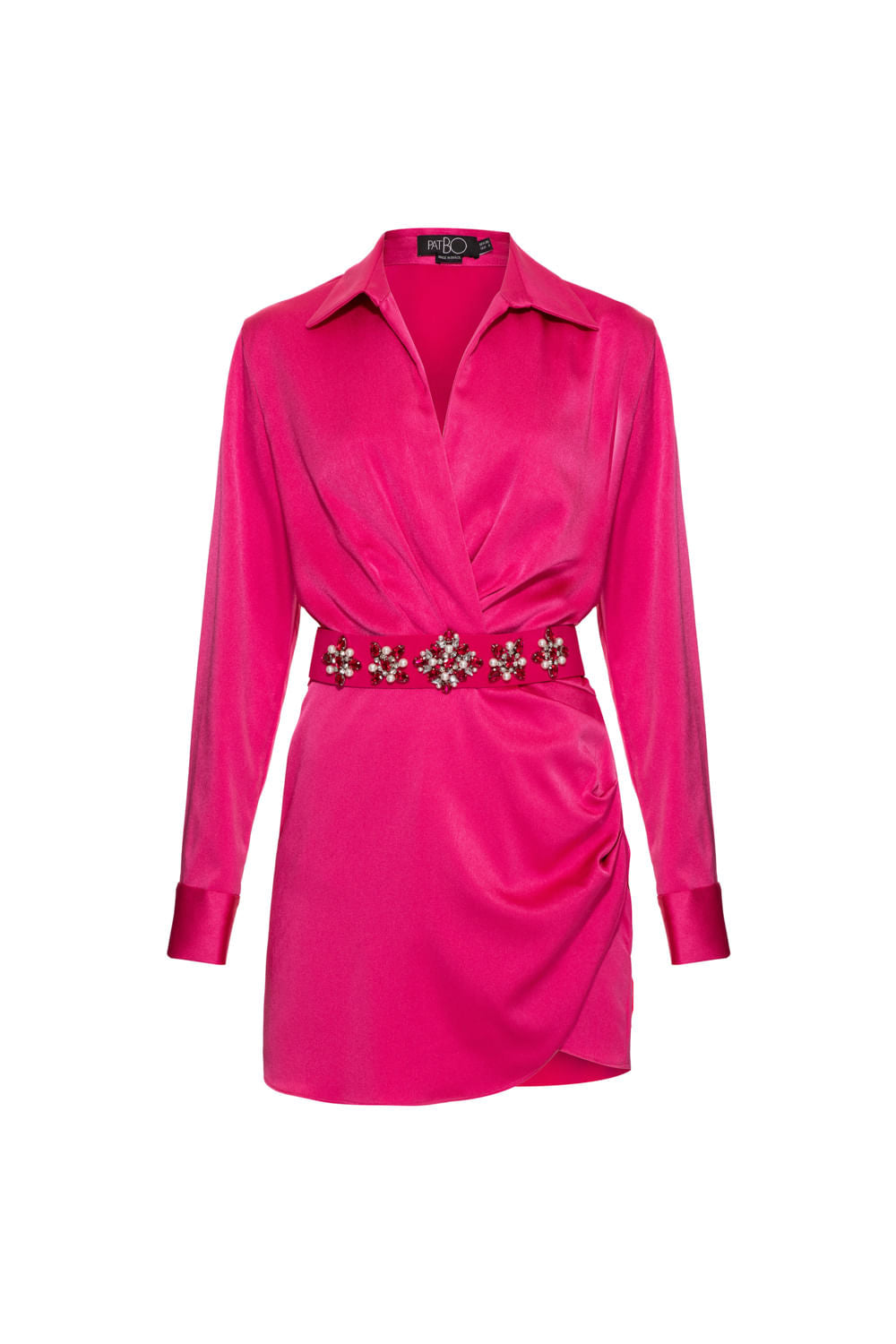 VESTIDO CURTO TRANSPASSADO CETIM RAMPLING ROSA